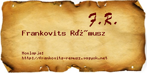 Frankovits Rémusz névjegykártya